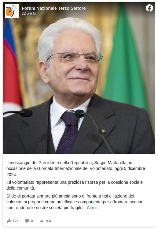 giornata volontariato mattarella